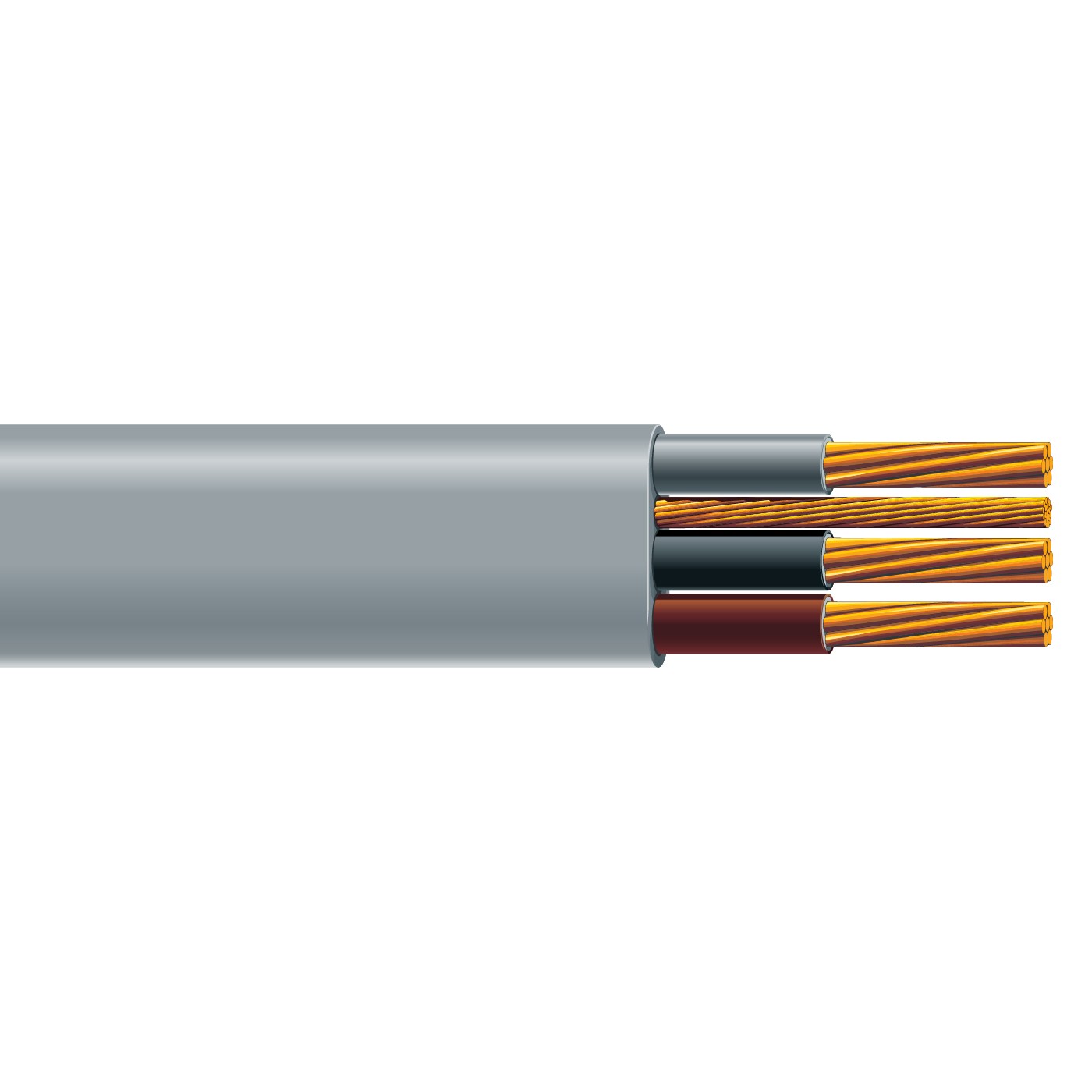 6243-Y – Flat 3-core and Earth PVC Cable